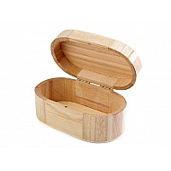 Cutie ovala din lemn - 8.5 x 15 x 6.5 cm