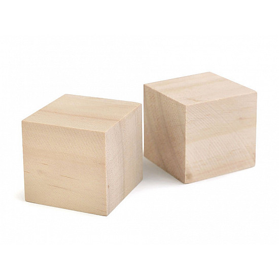Cub lemn natur, 4x4x4 cm (pachet 10 buc.)