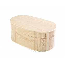 Cutie ovala din lemn - 8.5 x 15 x 6.5 cm