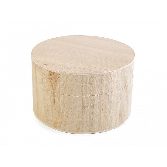 Cutie rotunda din lemn - D 11.5 x 7 cm
