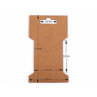 Card expunere panglici / șnururi, 6,6x11,5 cm (pachet 20 Buc.) - maro natural