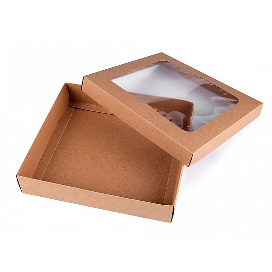 Cutie cu fereastră (pachet 4 Buc.) - maro natural