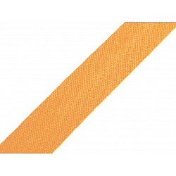 Bandă bias din bumbac, lățime 14 mm (card 25 m) - portocaliu dovleac
