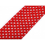 Bandă elastica croșetată TUTU la metru, lățime 7 cm - roșu