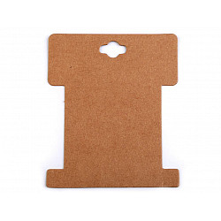 Card expunere panglici / șnururi, 8,6x10,2 cm (pachet 100 Buc.) - maro natural
