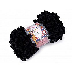 Fir de tricotat Alize Puffy Fine, 100 g, negru