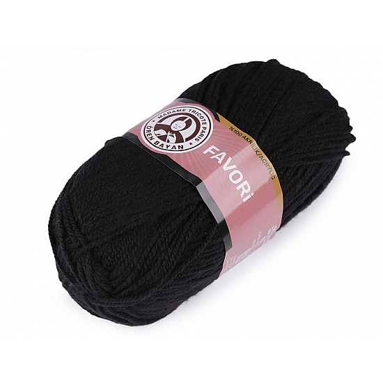 Fir de tricotat Favori, 100 g - negru