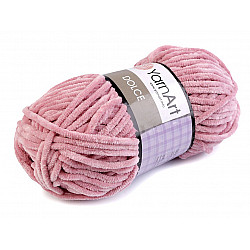 Fir de tricotat plușat Dolce, 100 g, roz antic deschis