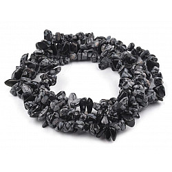 Mărgele chipsuri Obsidian, șirag 85 cm