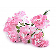 Flori artificiale decor, roz deschis, 6 buc.