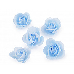 Trandafiri artificiali, Ø28 mm, albastru deschis, 5 buc.