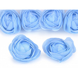 Trandafiri decor, Ø35 mm, albastru deschis, 4 buc.