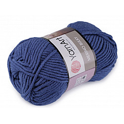 Fir de tricotat Merino bulky, 100 g - albastru