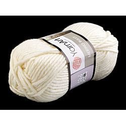 Fir de tricotat Merino bulky, 100 g - crem deschis