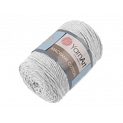 Fir de tricotat / croșetat Macrame Cotton, 250 g - gri foarte deschis